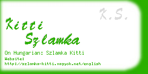 kitti szlamka business card